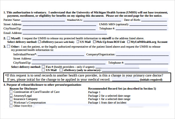 authorization to release copies of a medical records