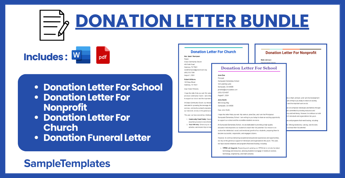 donation letter bundle