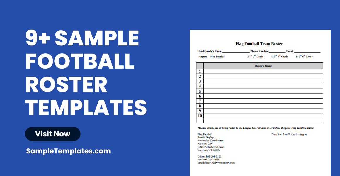 Sample Football Roster Template