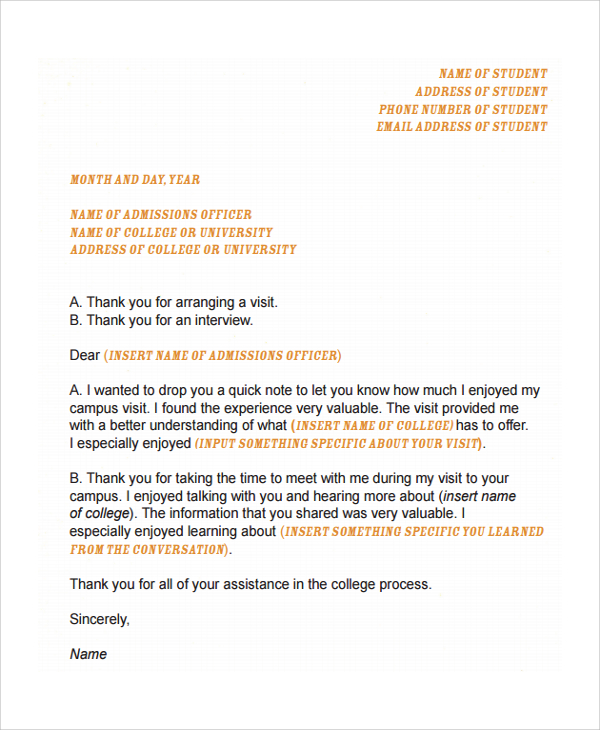 College Acceptance Letter Template