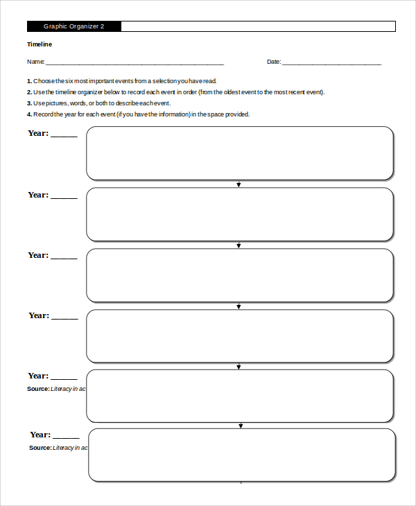 Graphic Organizer Timeline Template