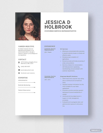 customer service representative resume template