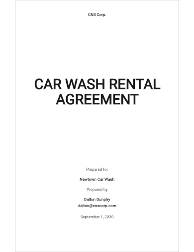 car wash rental agreement template