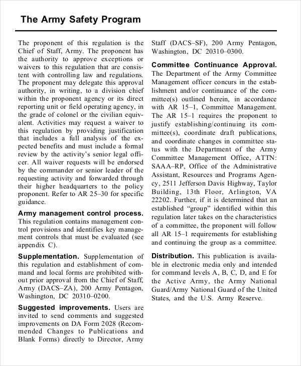 army safety program