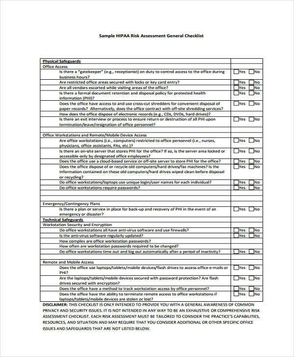 Hipaa Security Risk Assessment Template Free - Printable Templates