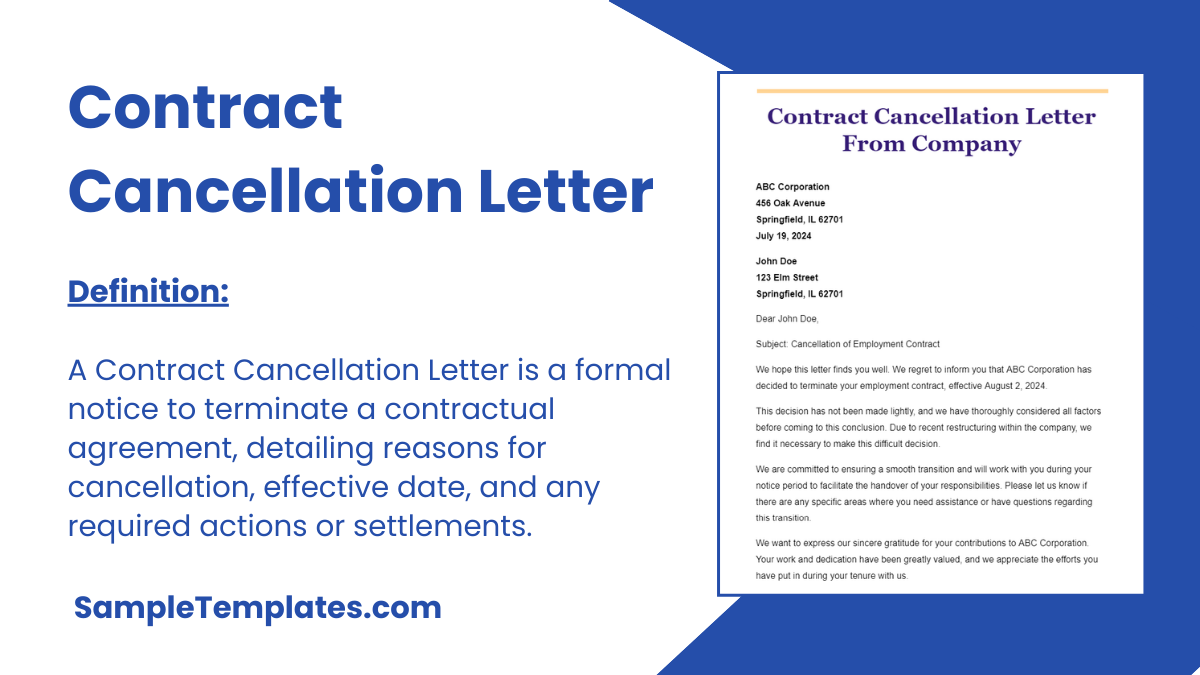 Contract Cancellation Letter