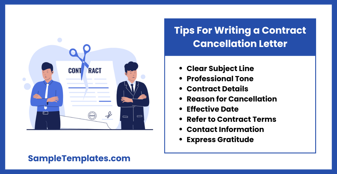 tips for writing a contract cancellation letter