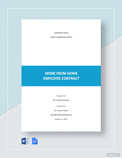 work from home employee contract template