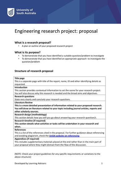 how to write a research proposal engineering