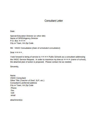 consultant letter