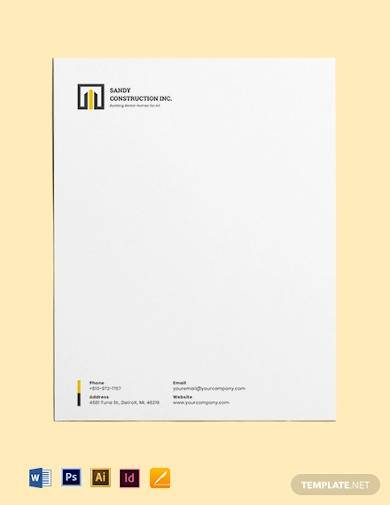 home builders letterhead template