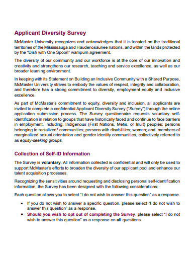 applicant diversity survey