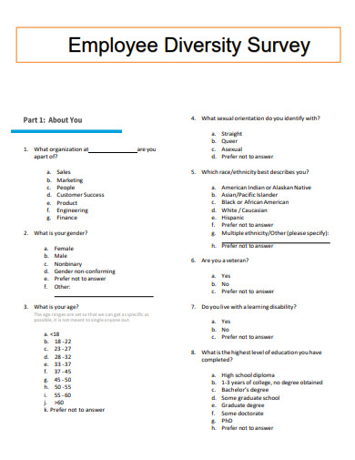 employee diversity survey