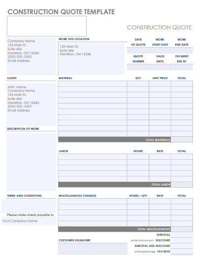 construction quote template