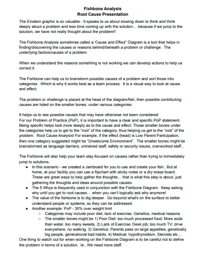 fishbone analysis root cause presentation