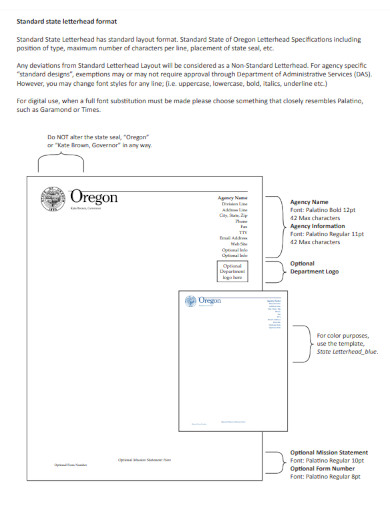 standard state letterhead format