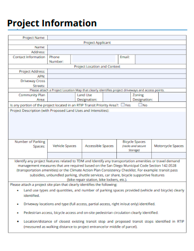 project information