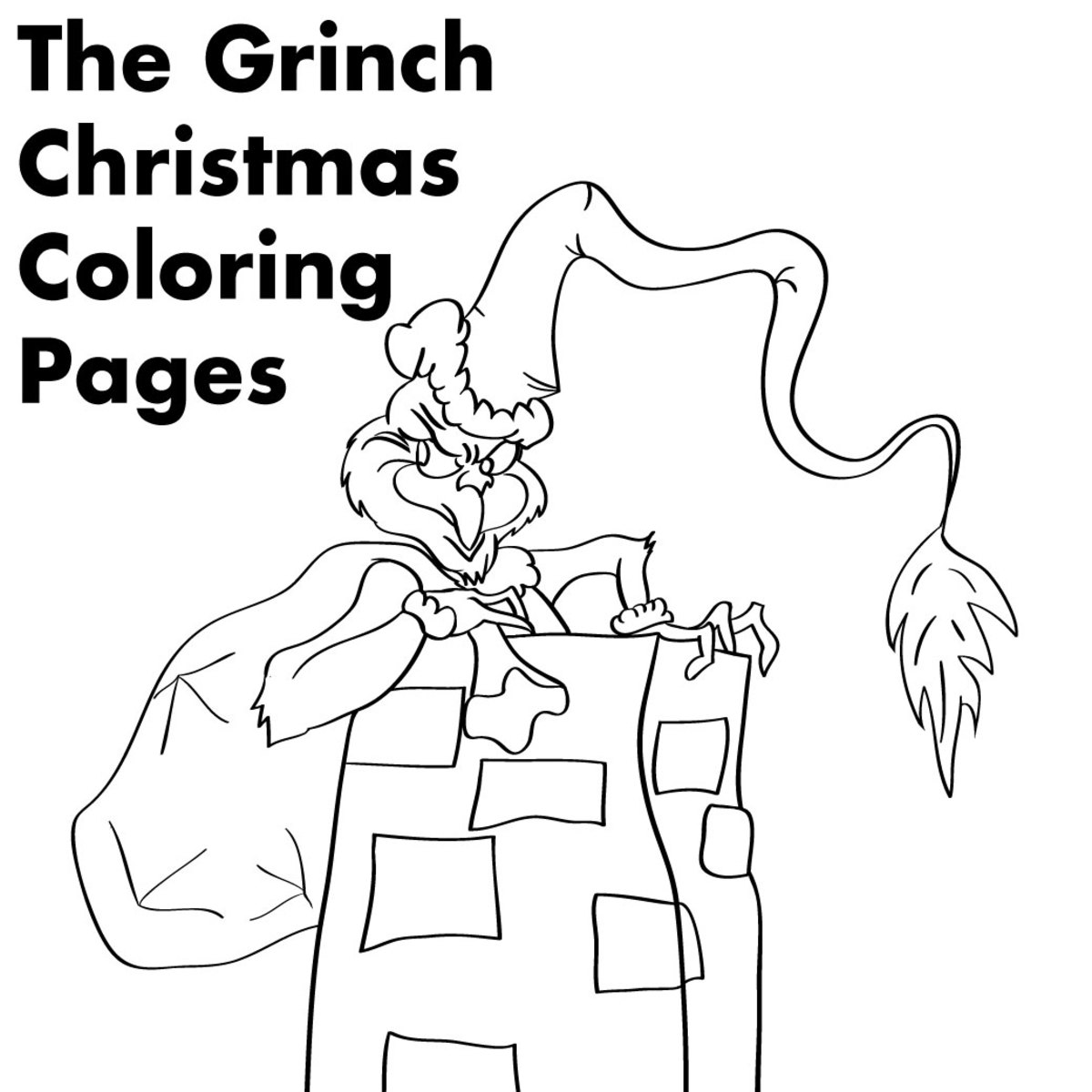 The Grinch Face Coloring Page