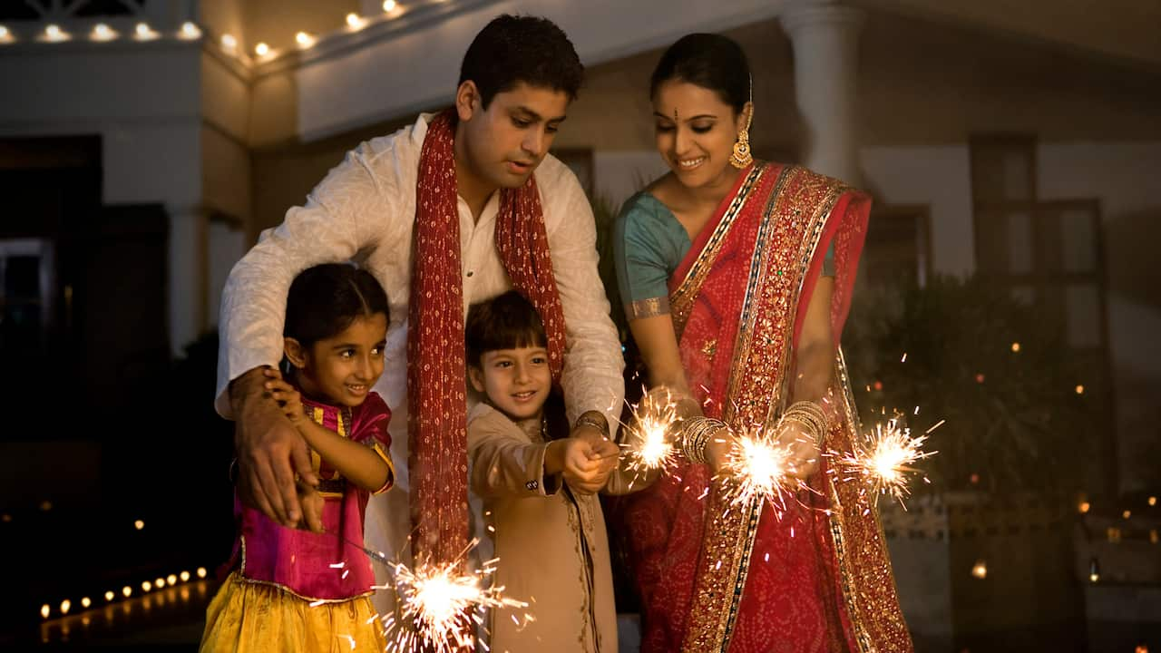 Diwali Indian family