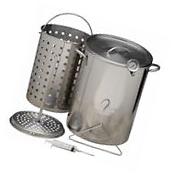 Deep Turkey Fryer 30 QT Stainless Steel Pot Kit Basket 