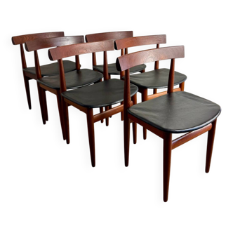 6 chaises scandinave par Hans Olsen pour Frem Rojle 1960