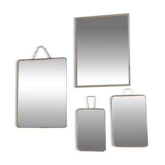 Set de 4 miroirs de barbier rectangulaires, années 50