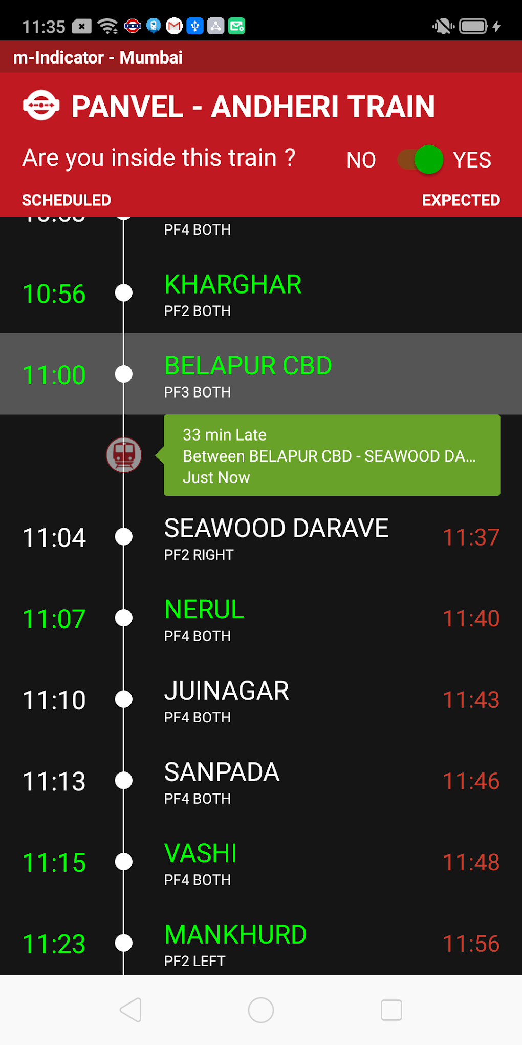 Android 용 m-Indicator- Mumbai - Live Train Position APK - 다운로드