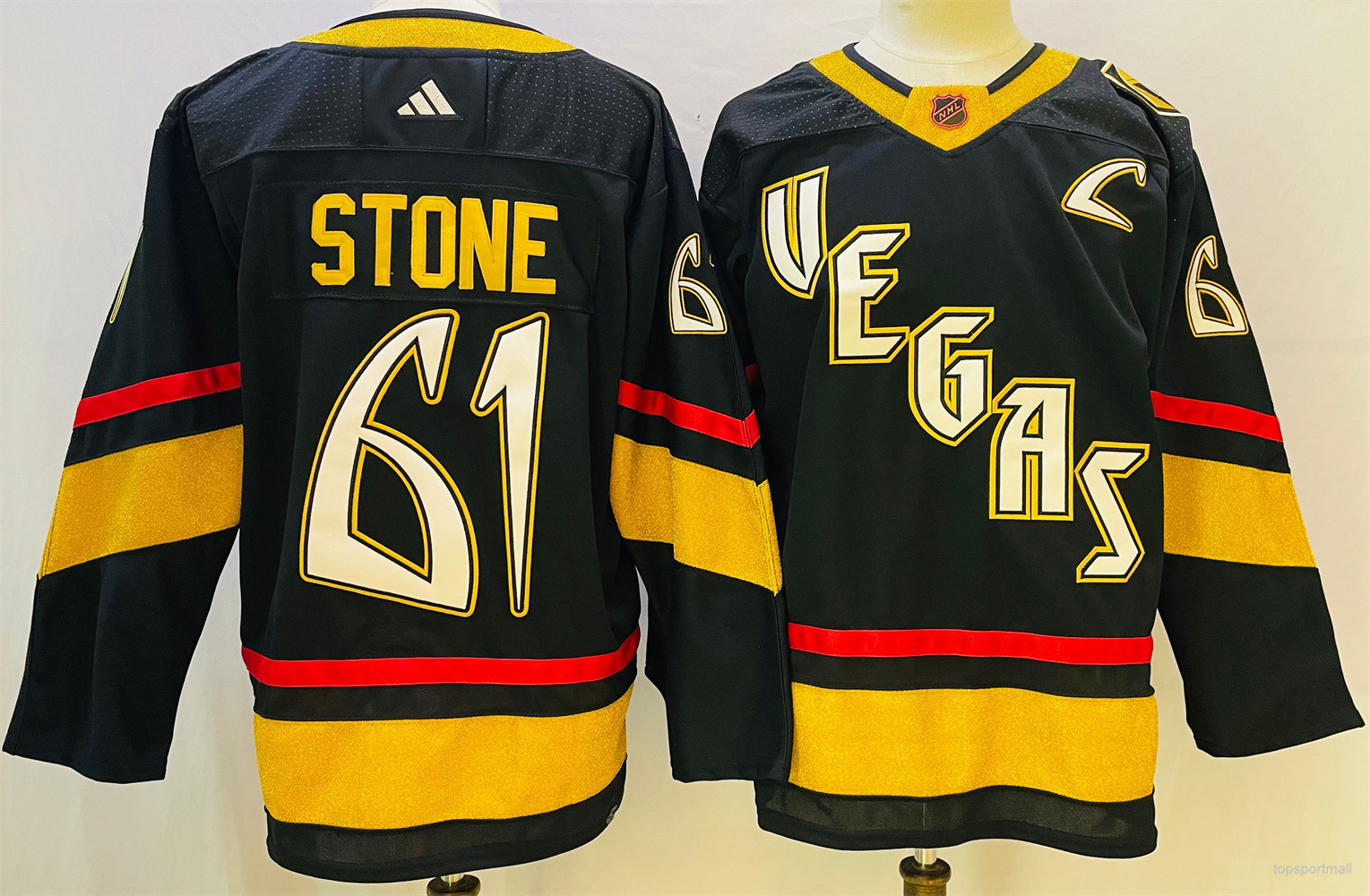 Vegas Golden Knights 61 Mark Stone Black Reverse Retro Ice Hockey Jersey size 50