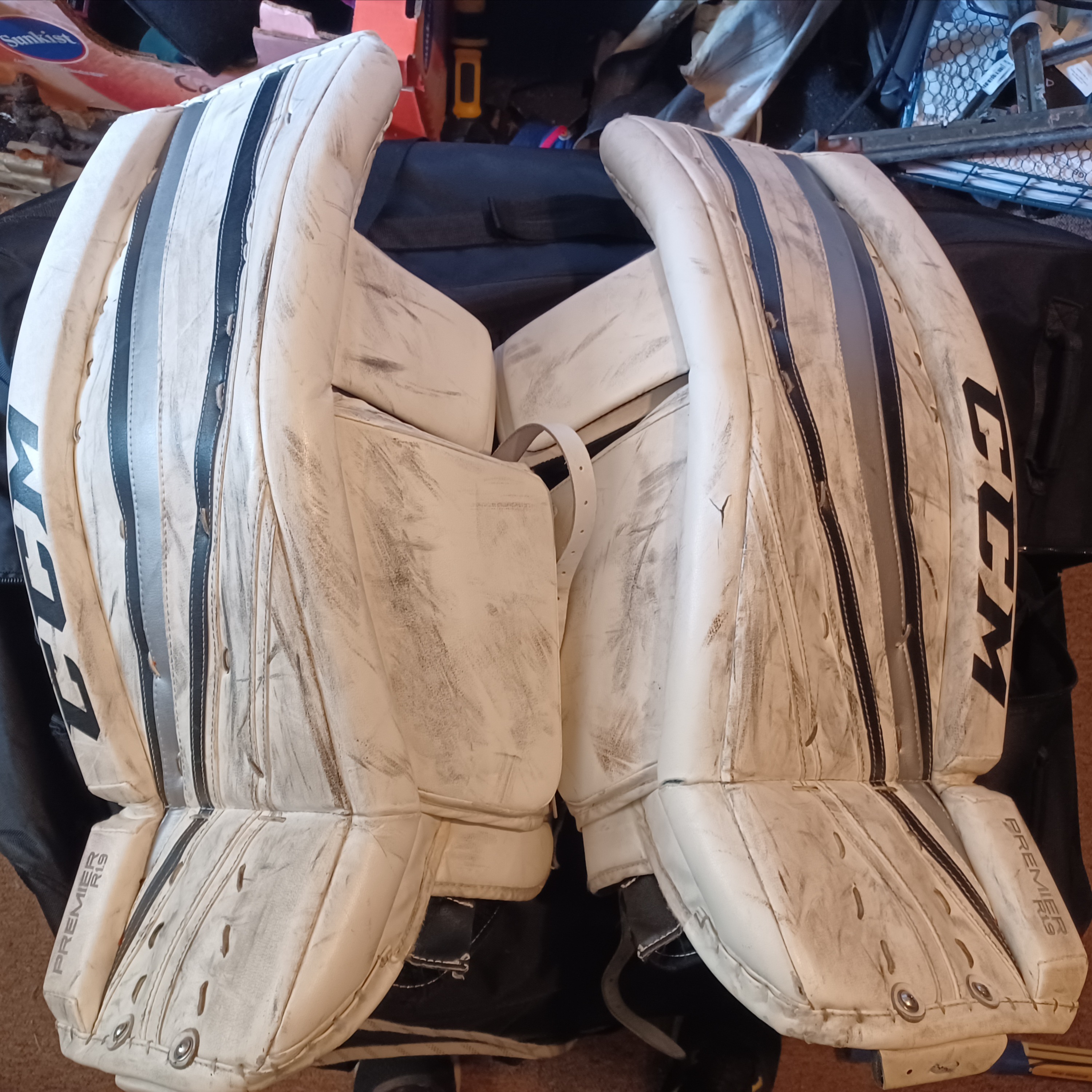 Used 31" CCM Premier R1.9 Goalie Leg Pads