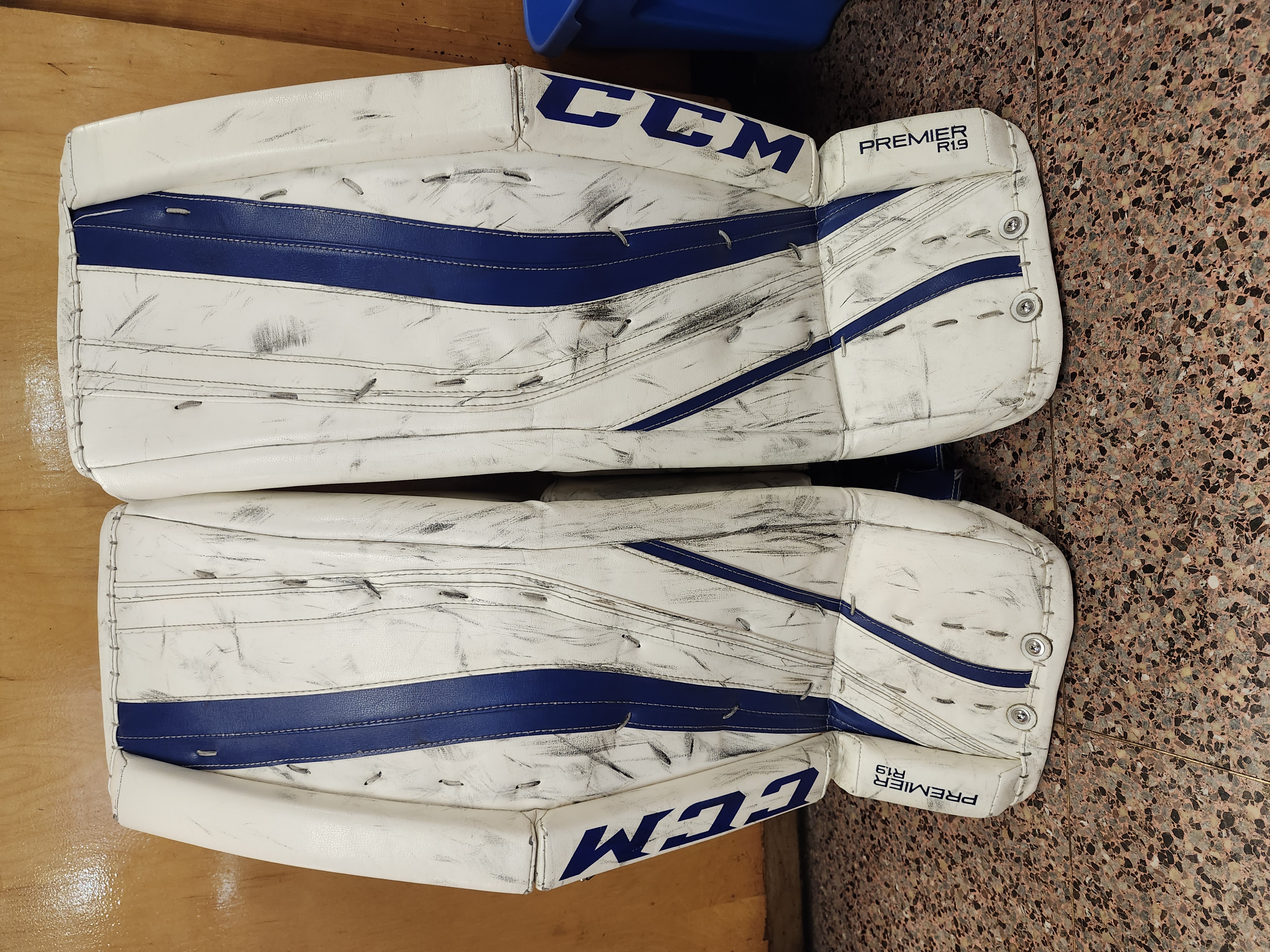 Used 32+1" CCM Premier R1.9 Goalie Leg Pads