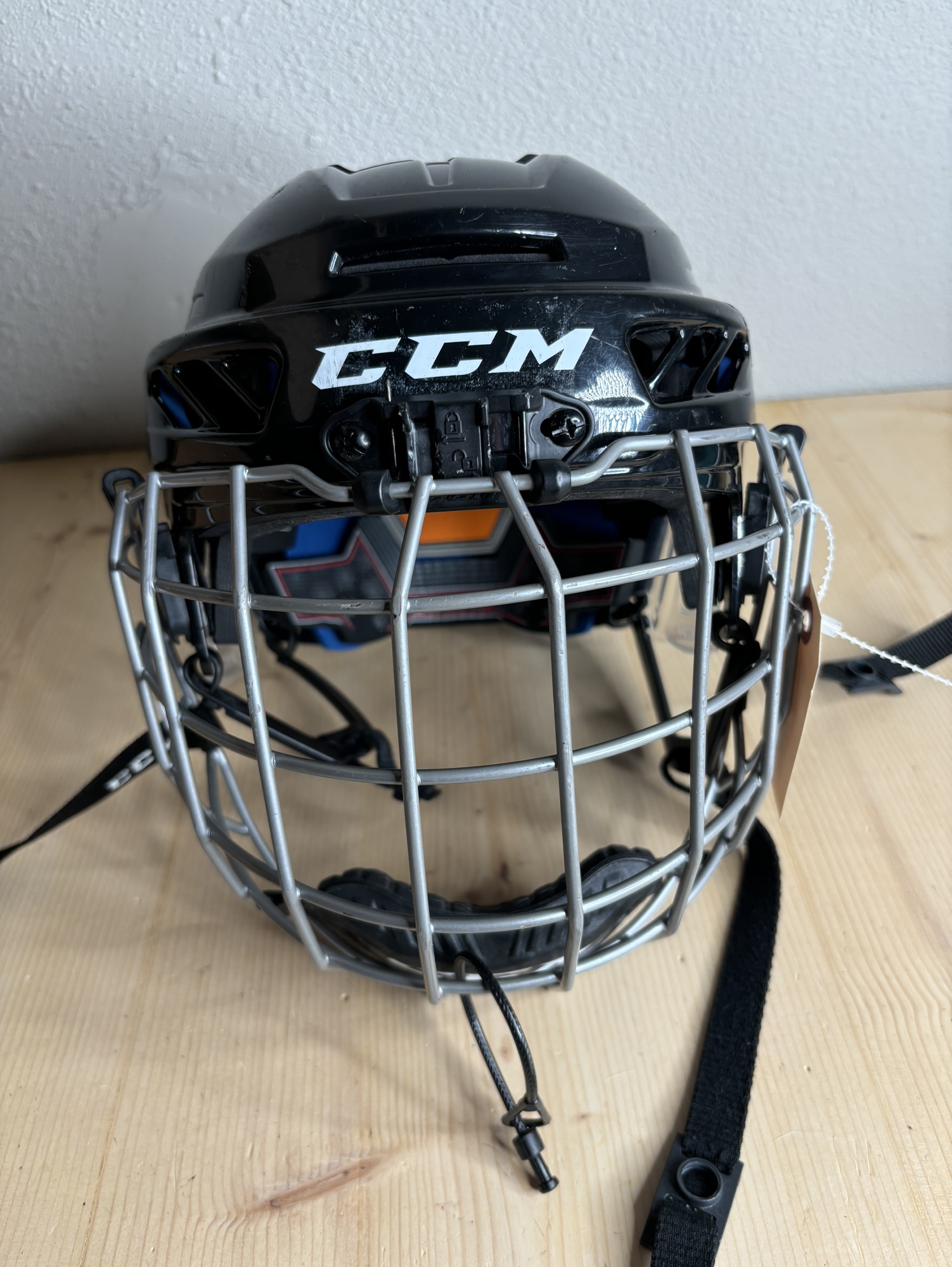 Black Used Youth CCM FL3DS Helmet With Face Shield