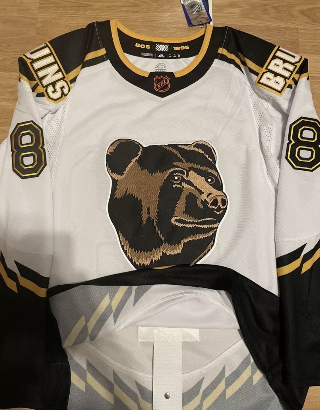 Adidas David Pastrnak Boston Bruins Pooh Bear Reverse Retro NHL Jersey White 50