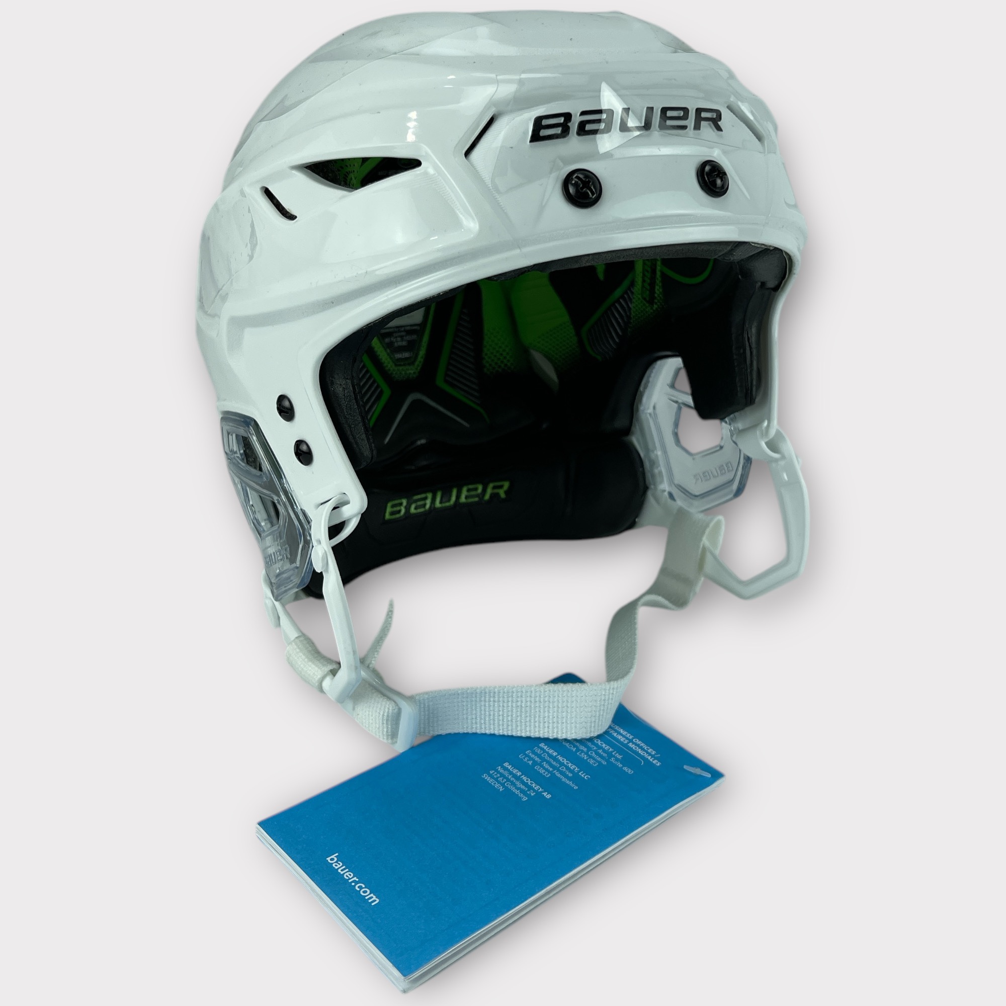 Pro Stock New Small/Medium Bauer HyperLite White Hockey Helmet