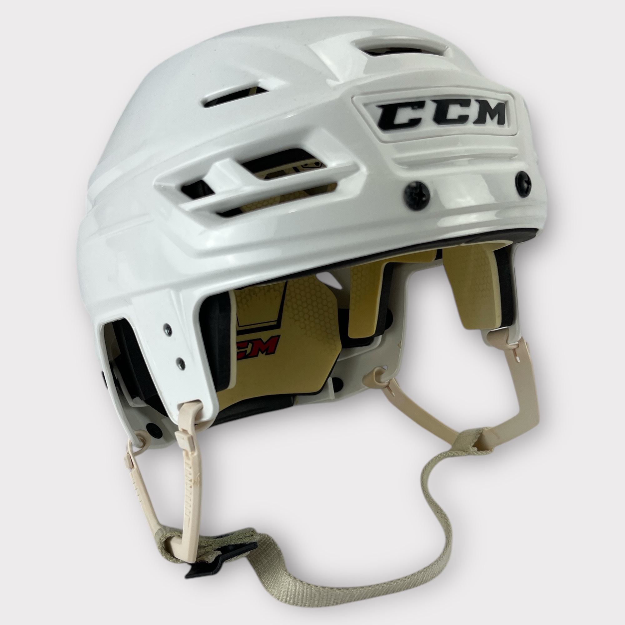 Pro Stock Used Medium White CCM Tacks 110 Helmet