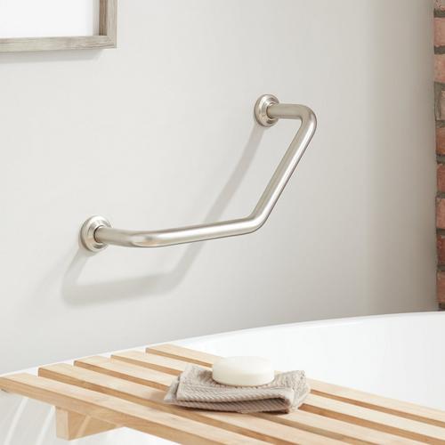 Lenoir Angled Grab Bar in Brushed Nickel