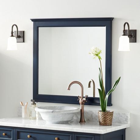 Keller Mahogany Vanity Mirror - Vintage Navy Blue