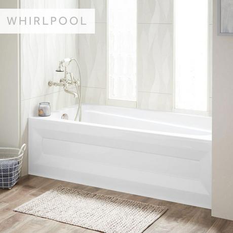 60" x 32" Bradenton Acrylic Alcove Whirlpool Tub  - White