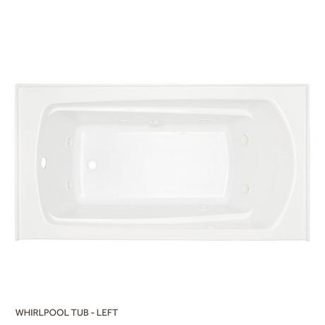 60" x 32" Bradenton Acrylic Alcove Whirlpool Tub  - White