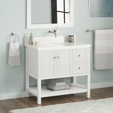 36" Olsen Console Vanity Undermount Sink - Soft White