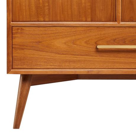 72" Novak Double Teak Vanity with Rectangular Undermount Sinks - Teak