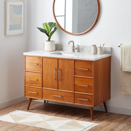 48" Novak Teak Vanity with Rectangular Undermount Sink - Teak