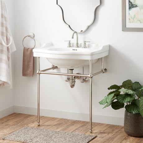 30" Cierra Console Sink with Brass Stand