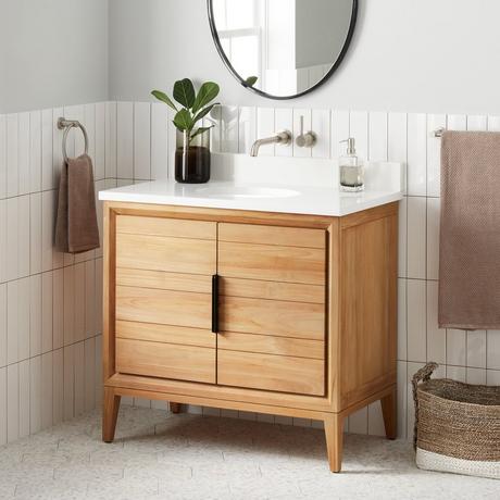 36" Aliso Teak Vanity with Undermount Sink - Natural Teak