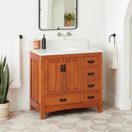 36" Maybeck Vanity With Undermount Sink - Tinted Oak