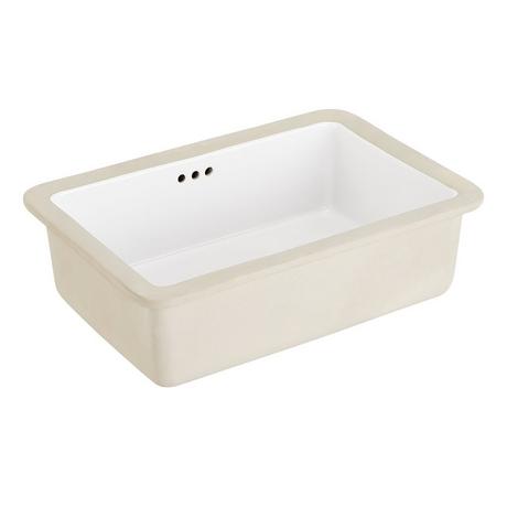 Destin Narrow Rectangular Undermount Bathroom Sink - White