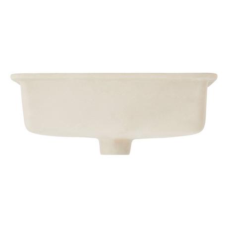 Destin Narrow Rectangular Undermount Bathroom Sink - White