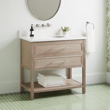 36" Robertson Console Vanity with Undermount Sink - Brushed White