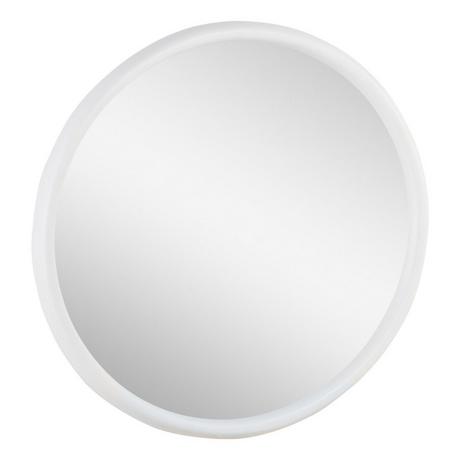 Novak Round Wood Vanity Mirror - Bright White