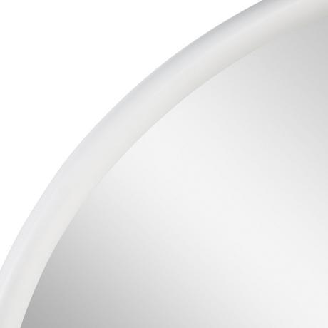 Novak Round Wood Vanity Mirror - Bright White