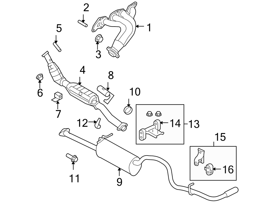 2001 Ford Explorer Sport Trac Gasket. Converter. Muffler. Pipe ...